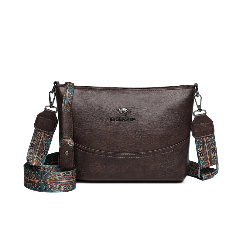 Solid Color Luxury Designer High Quality Leather Handbag Purses Multifunctional