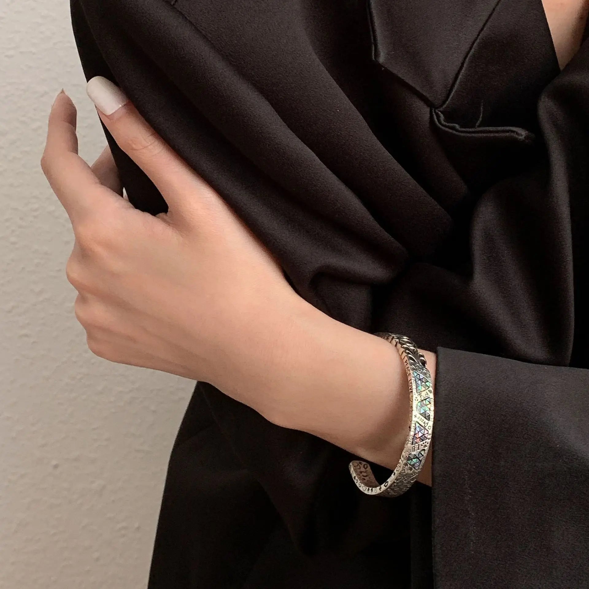 Geometric Graffiti Cuff Bracelet For Women Punk Fashion Jewelry Gift Bracelet