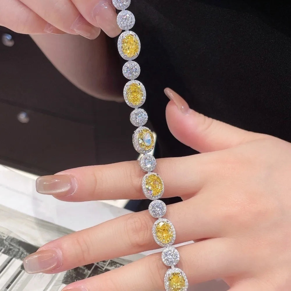 Handmade Lab Topaz Diamond Bracelet Bangle 925 Sterling Silver Bracelet Jewelry