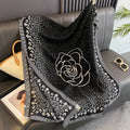 Season's Thin Sun-protective Cotton Linen Scarf Rose Print Silk Scarves Fashion