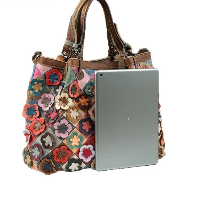 Women's Handbag Made of Genuine Leather Hand Woven Shoulder Crossbody Bag