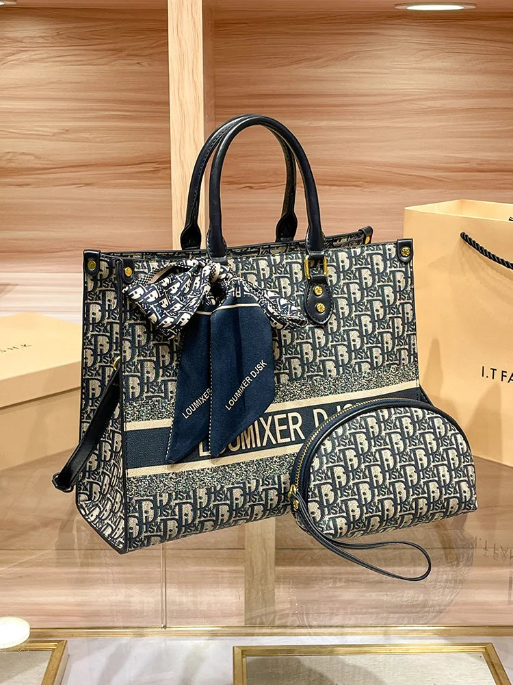 Luxury Design Elegant Leather Tote Large Capacity Stylish Handbag