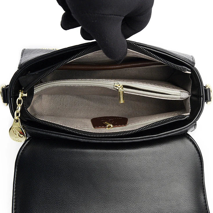 Crocodile Pattern Leather Crossbody Bag Shoulder Messenger Sac