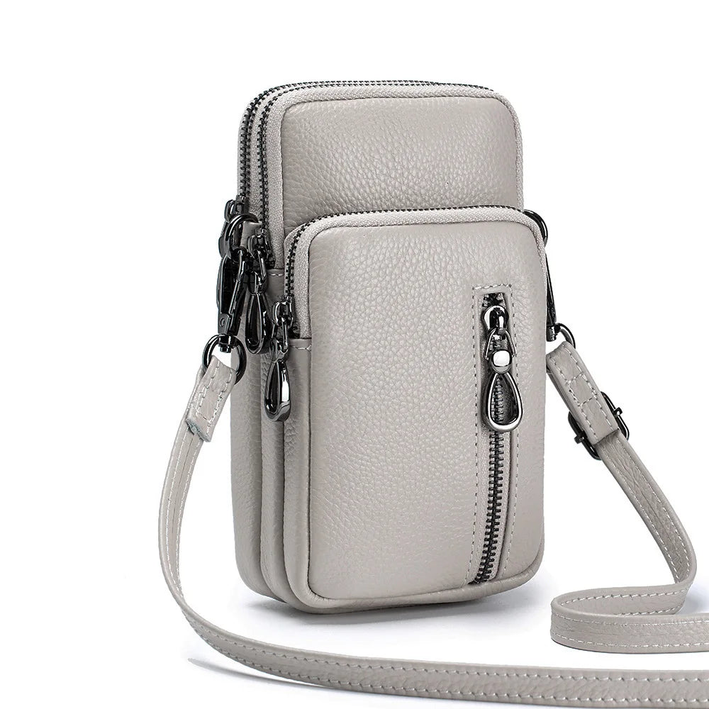 Small Crossbody Wallet Phone Bag Leather Mini Crossbody Vertical Cell Phone Bag