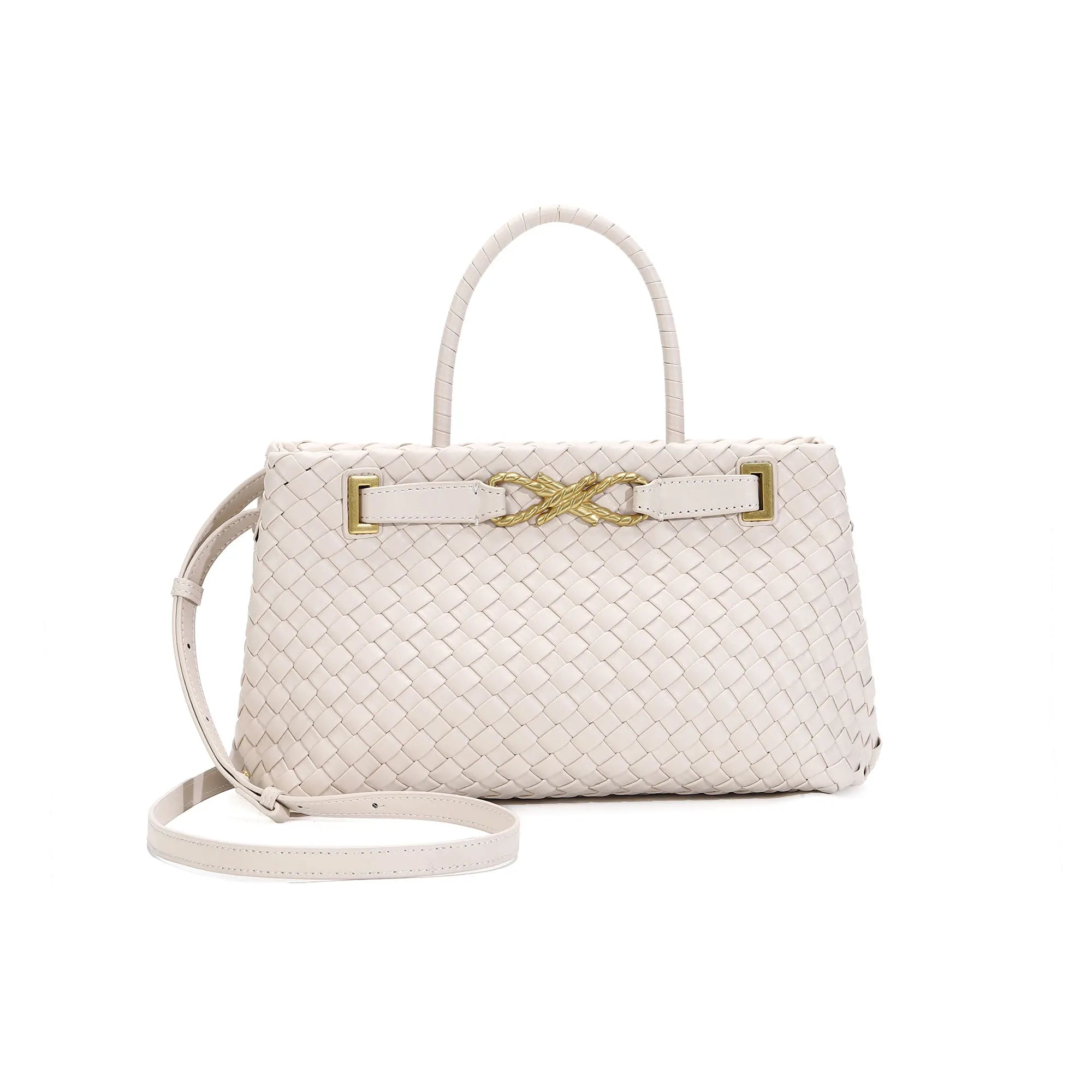 Woven Tote Bag for Women Vegan Leather Shoulder Handbag Design