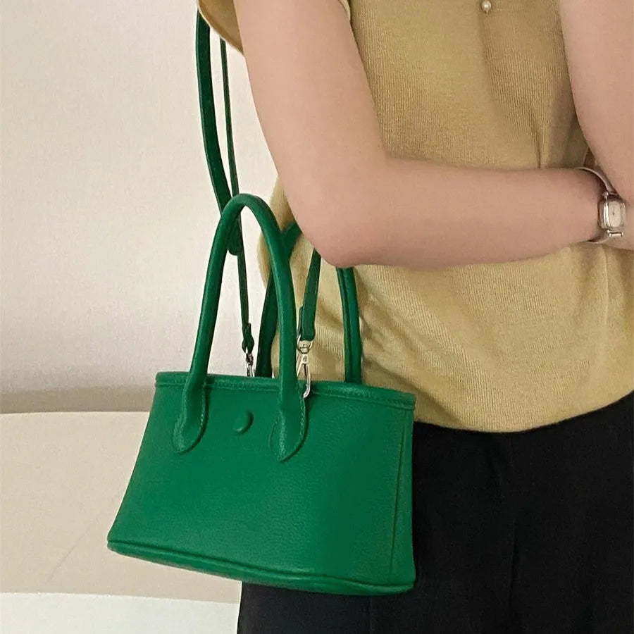 Fashionable Minimalist Tote PU Leather Crossbody Bag