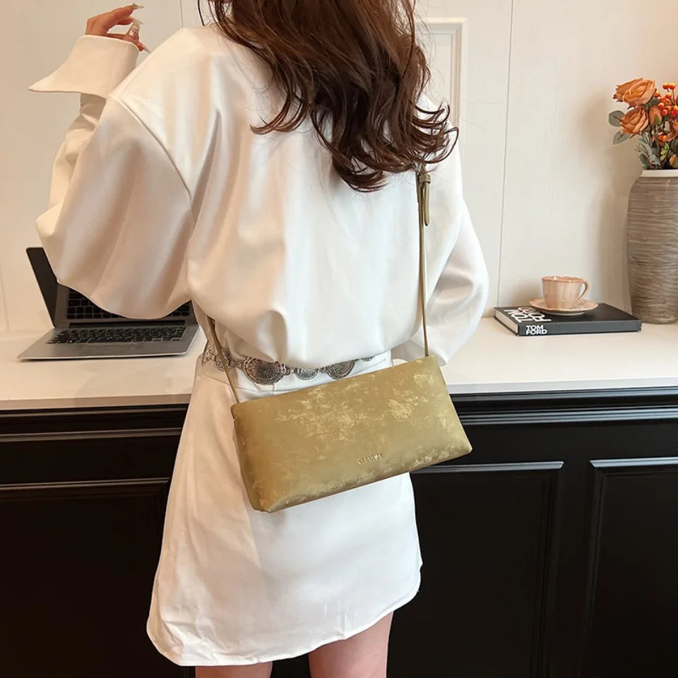 Small PU Leather Design Square Underarm Shoulder Bag