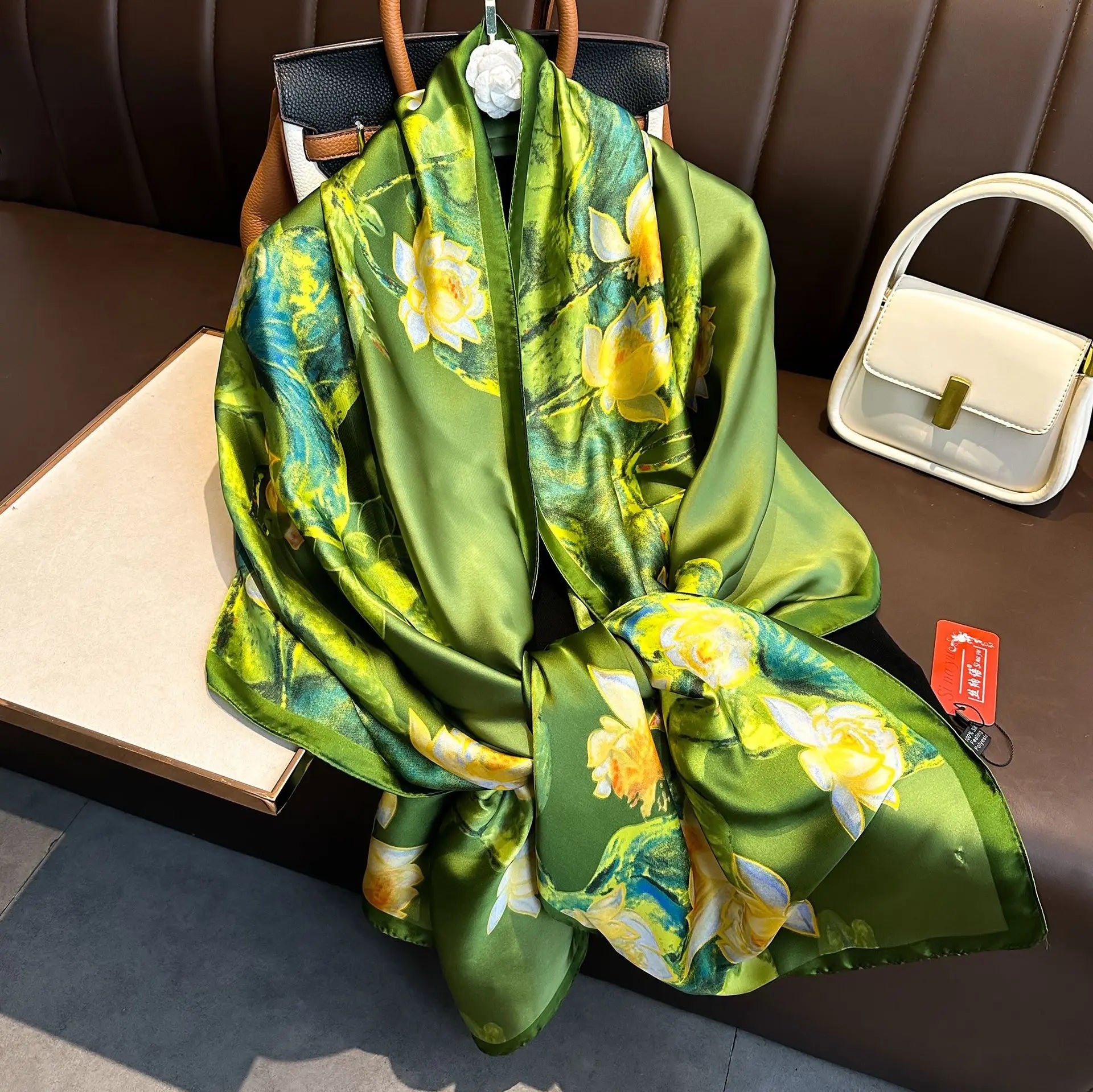 Luxury Brand Silk Scarves Women Fashion Print 180X90CM Long Silk Headscarf