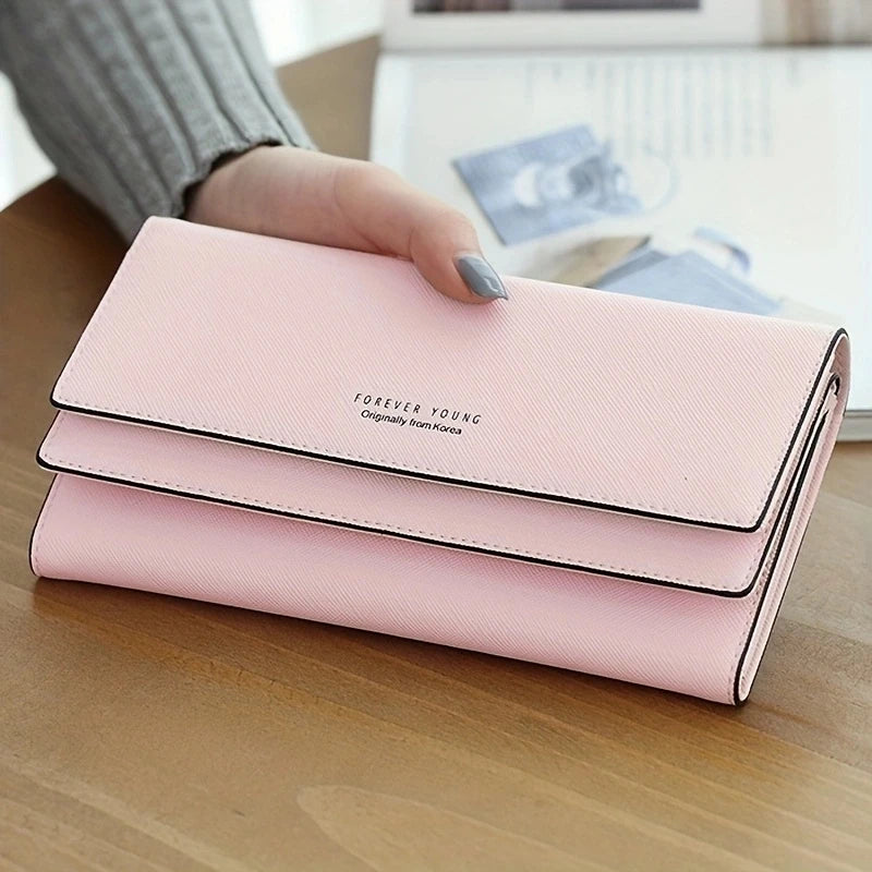 Brand PU Leather Women's Wallet High Quality 3 Fold Long Purse Clutch Coin Purse