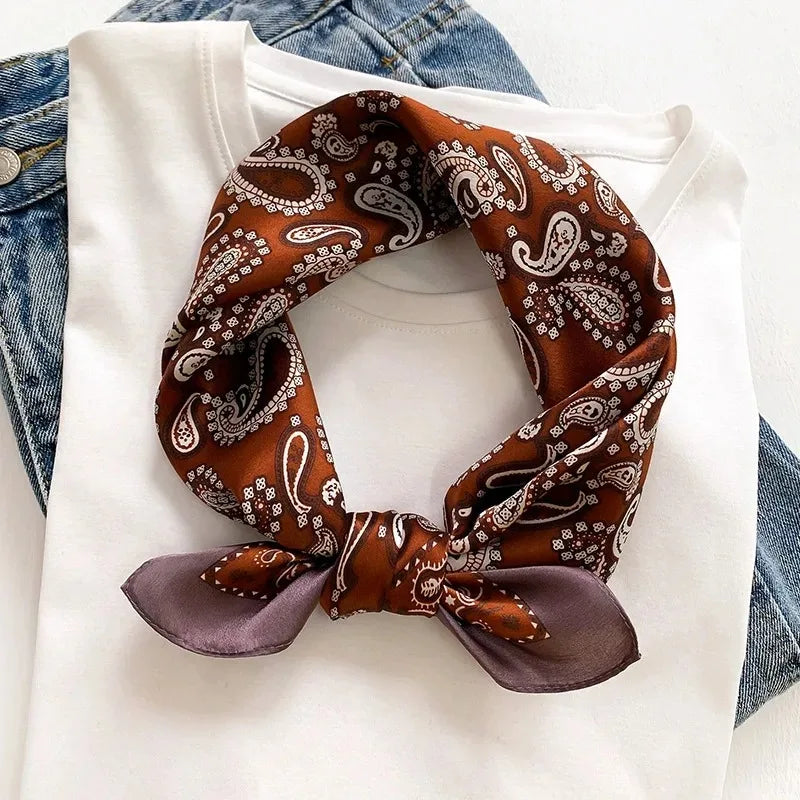 100% Real Silk Scarf Geometric Retro Fashion Scarves
