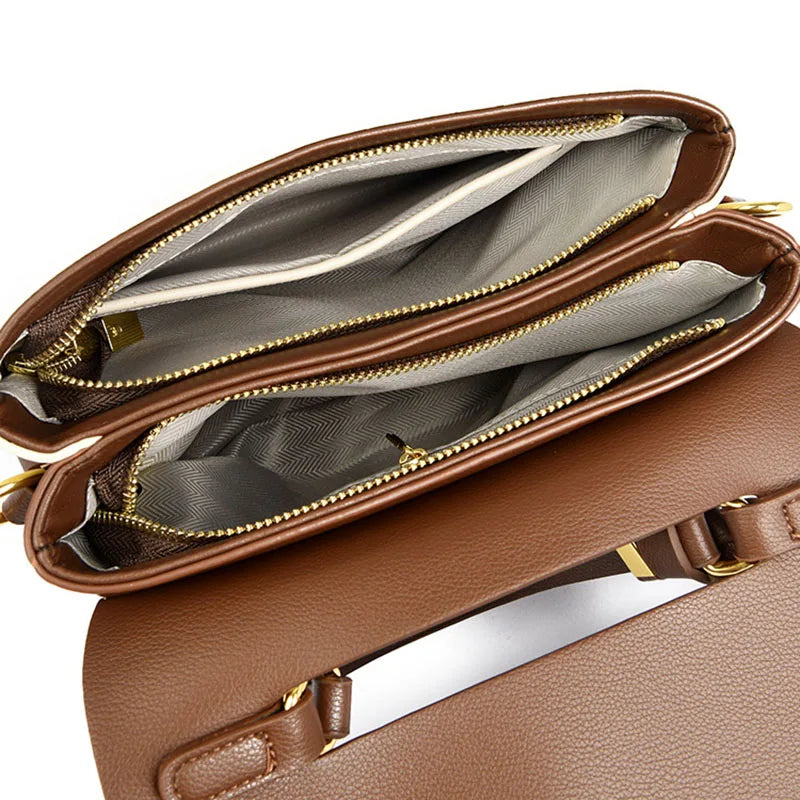 Fashionable High-End Versatile Casual Bag Trendy Textured Color-Blocked Handbag