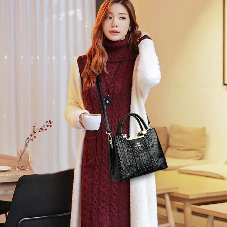 Luxury Design High Quality PU Leather Crossbody Tote Bag