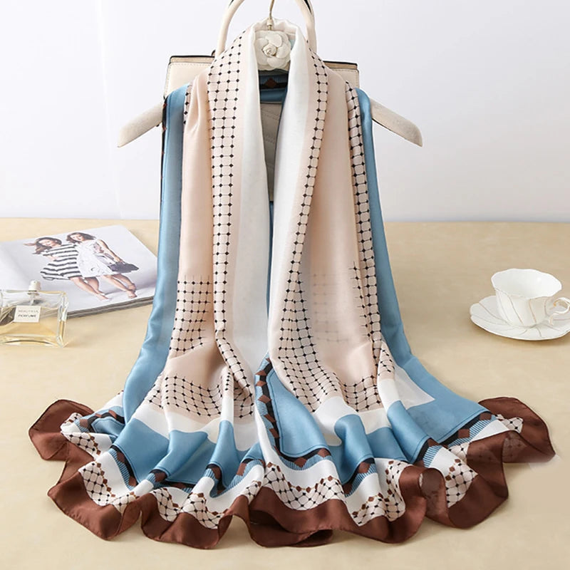 180*90cm Luxury Brand Women Scarf Fashion Print Silk Scarves Summer Shawls Wraps