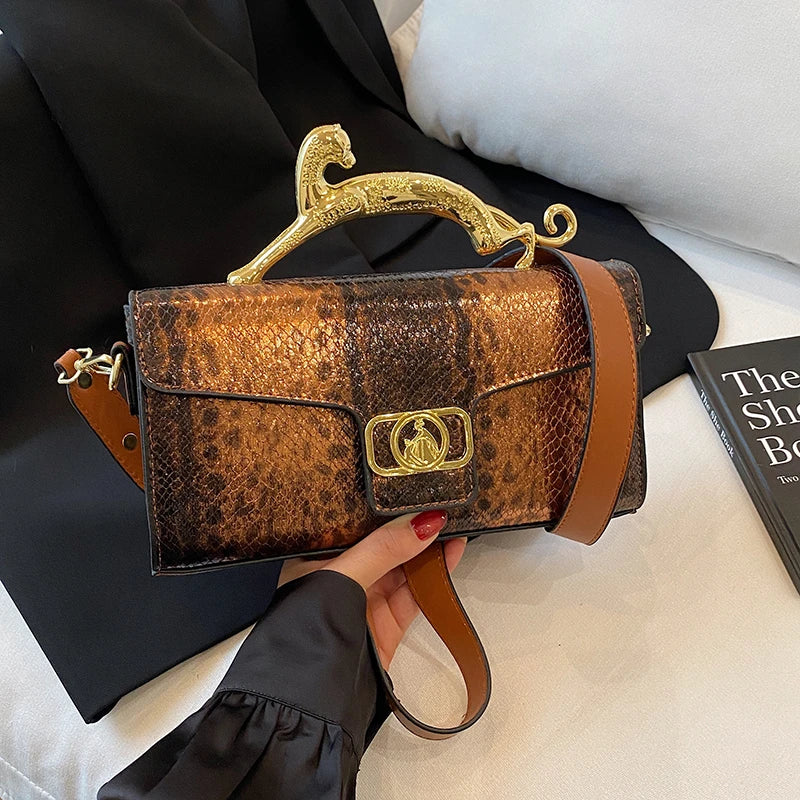 Metal Buckle Fashion Shoulder Bag Luxury Design Handbag