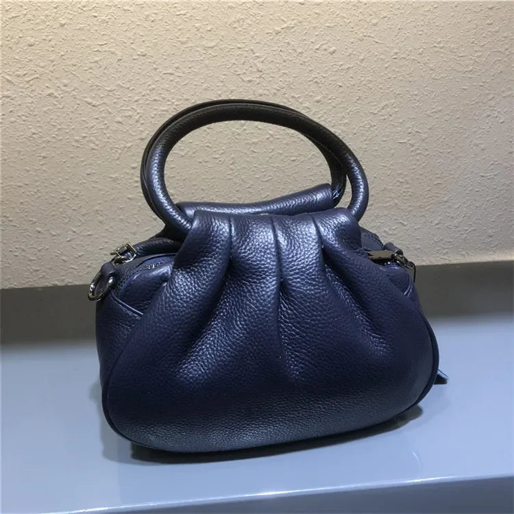 Luxury Design Cowhide Leather Shoulder Bag Women's Handbag