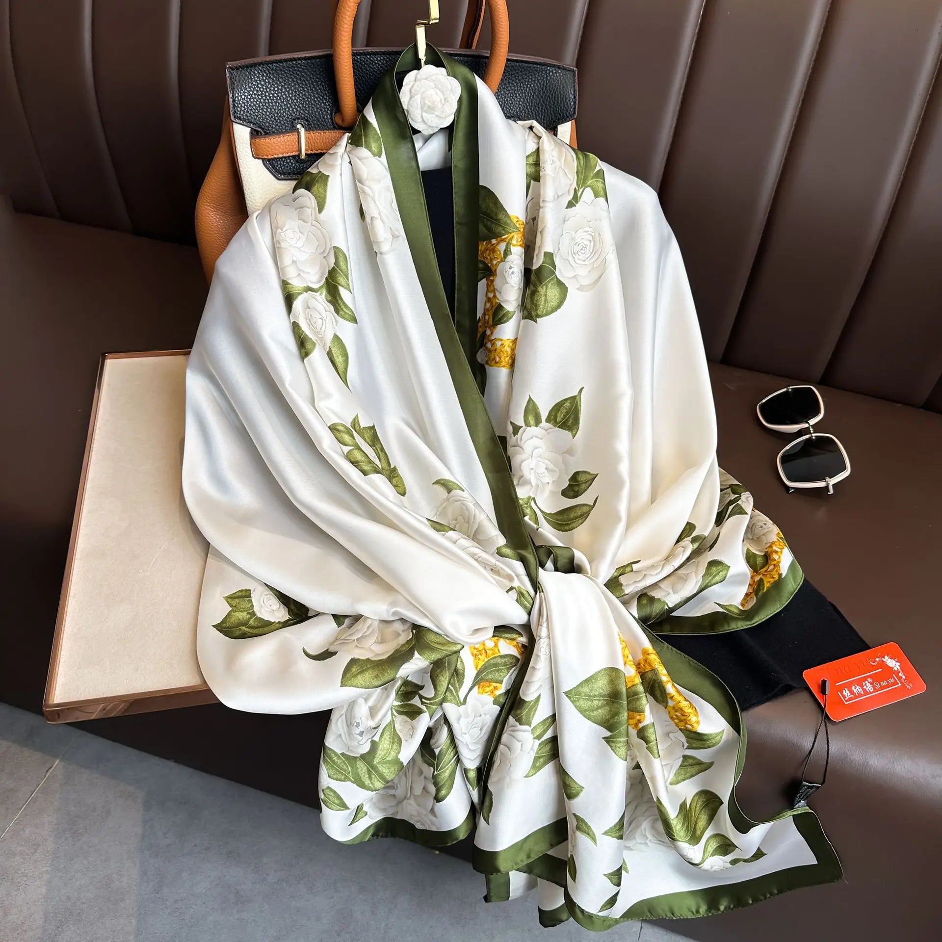 Luxury Brand Silk Scarves Women Fashion Print 180X90CM Long Silk Headscarf