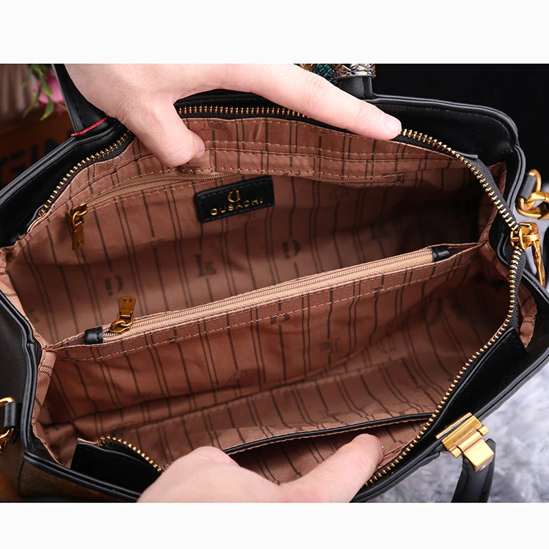 Fashionable Crocodile Pattern Leather Bag Large Capacity Handbag Stylish Bag
