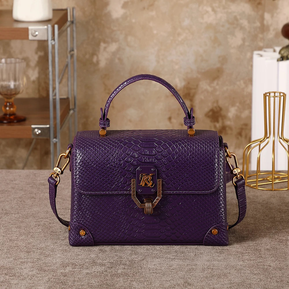 High-end style fashionable snake pattern shoulder crossbody bag