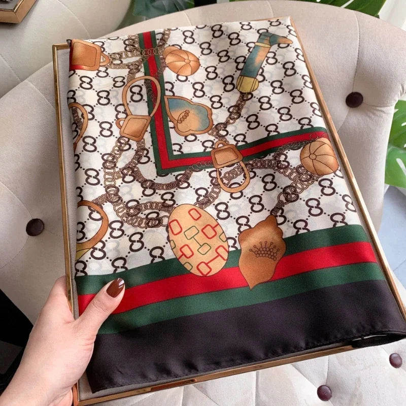 90×180cm Summer New Fashion Simulation Silk Scarf Versatile Thin Mulberry Silk