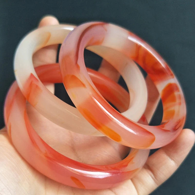 Red Flower Agate Bracelet Elegant Design
