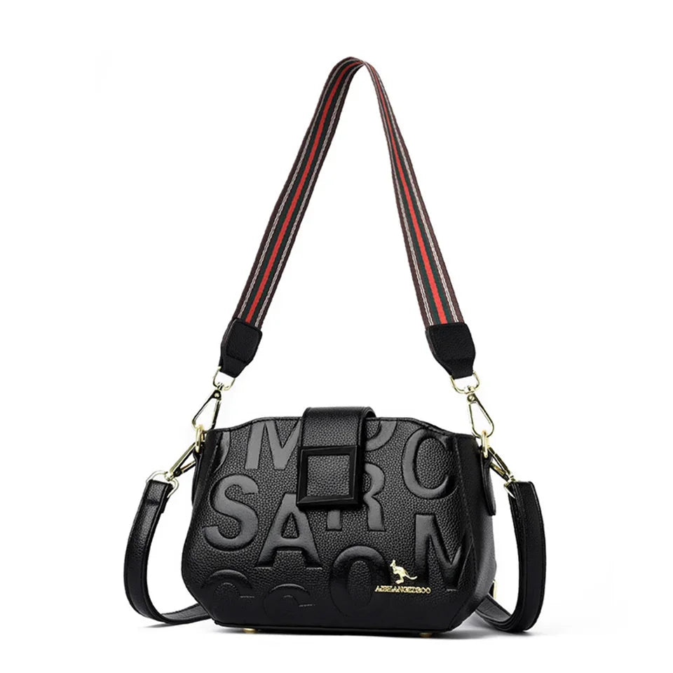 Fashionable Square Buckle Crossbody Bag Large Capacity Travel Handbag Luxury Design