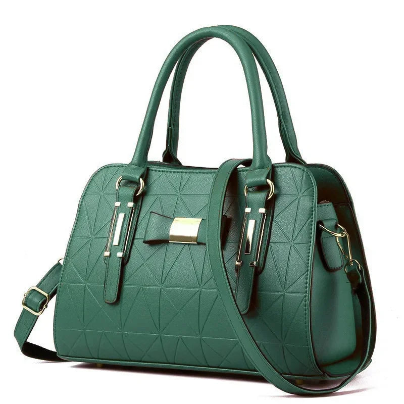 Large Capacity Floral Embossed Butterfly Knot Shoulder Bag