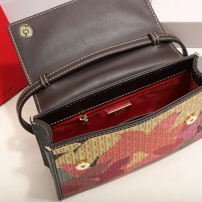 Unisex Tote Bag Versatile Women's Crossbody Shoulder Bag Square Retro Design