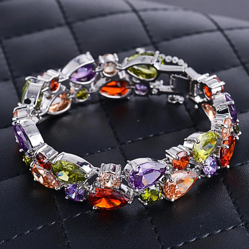 Light Luxury Style Mona Lisa Colored Zircon Luxury Fashion Bracelet Jewelry