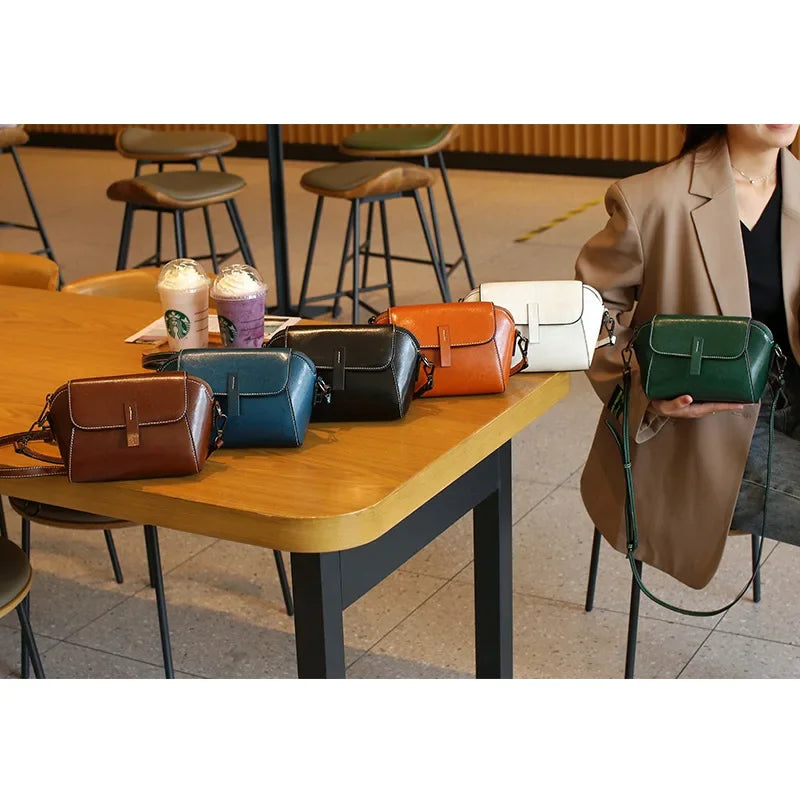 Genuine leather women's bag small bag shell bag one shoulder crossbody bag