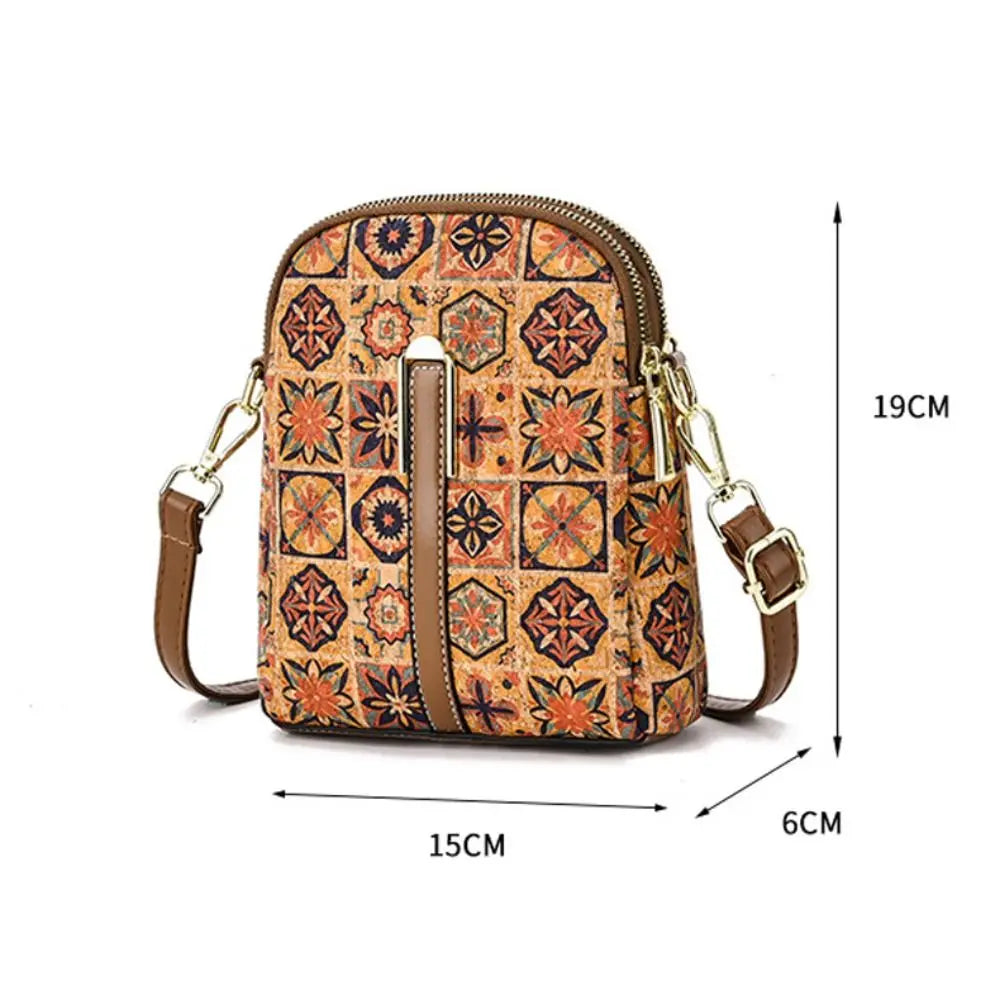 Stylish Printed Phone Bag PU Leather Single Shoulder Bag Luxury Versatile Handbag
