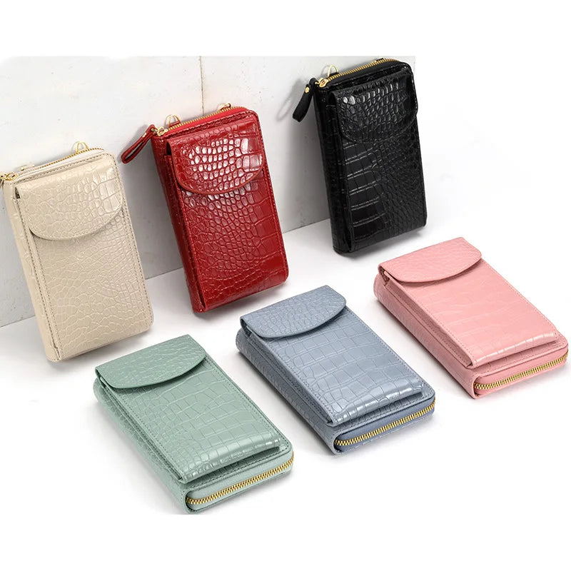 Crossbody Cellphone Purse Phone Bags Ladies Mobile Shoulder Wallet PU Leather