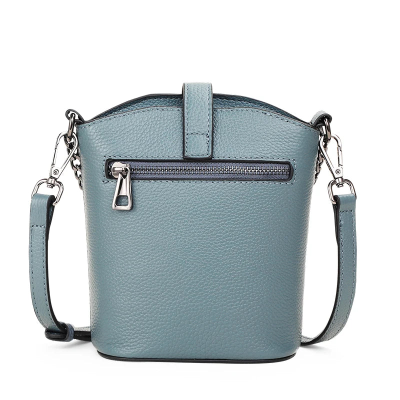 Genuine Leather Crossbody Bag Texture Crocodile Pattern