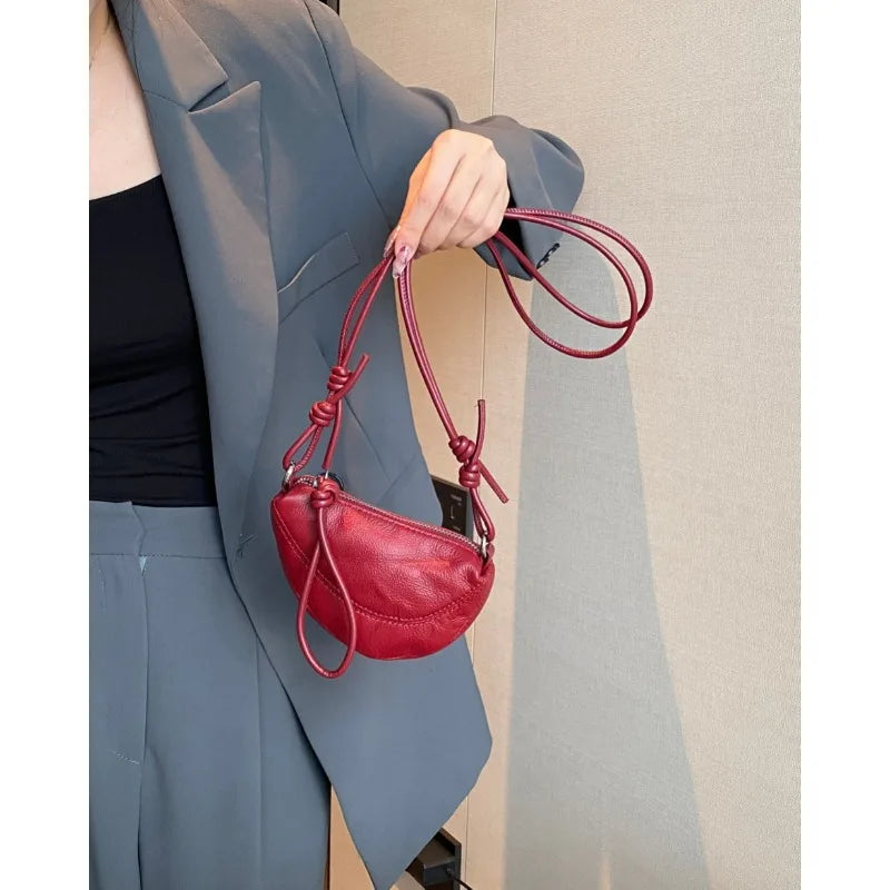 Genuine Leather Shoulder Crossbody Bag Luxury Design Fashion Mini Coin Purse Bag