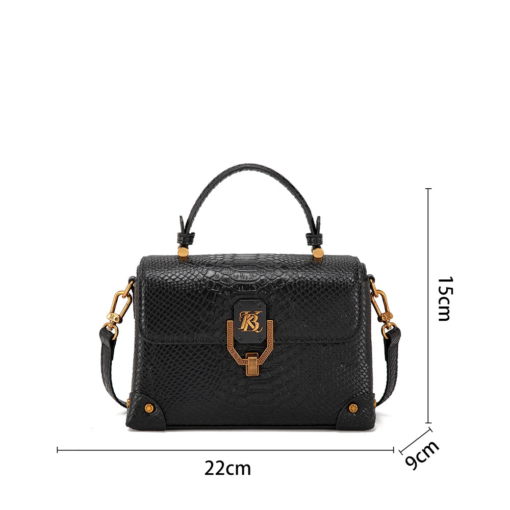 High-end style fashionable snake pattern shoulder crossbody bag