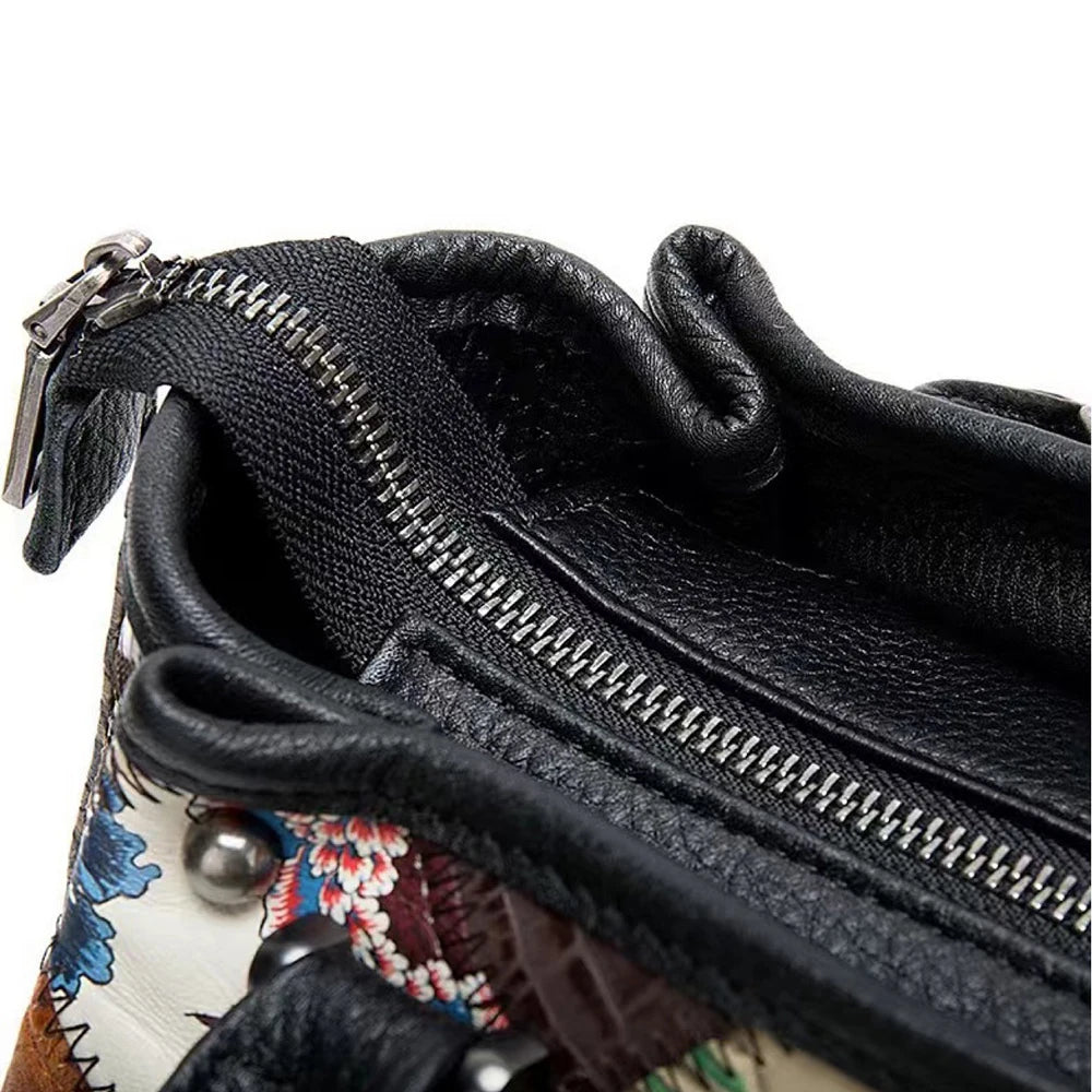 Genuine leather handbag fashionable ethnic style cowhide leather bag