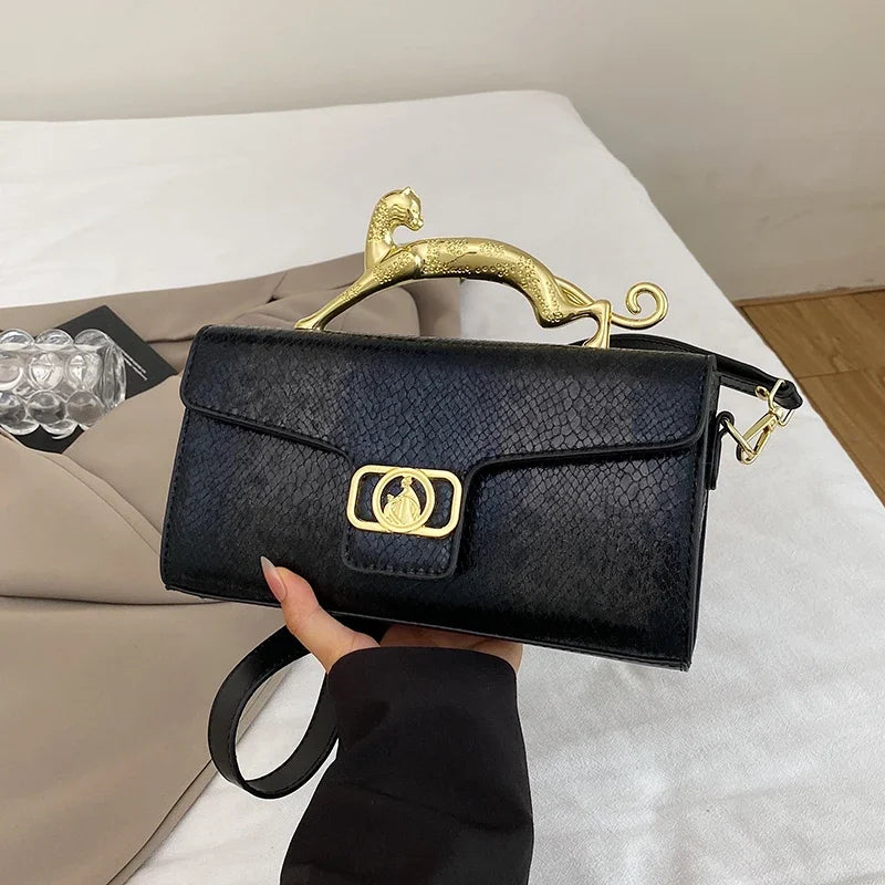 Metal Buckle Fashion Shoulder Bag Luxury Design Handbag