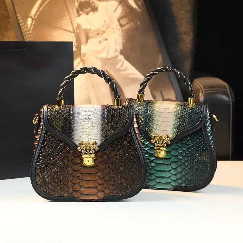 Luxury Design Fashion Color Contrast Leather Shoulder Cross Bag