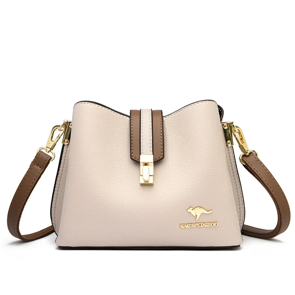 High Quality 3 Layers Purse and Handbag Luxury Leather Crossbody Small Tote