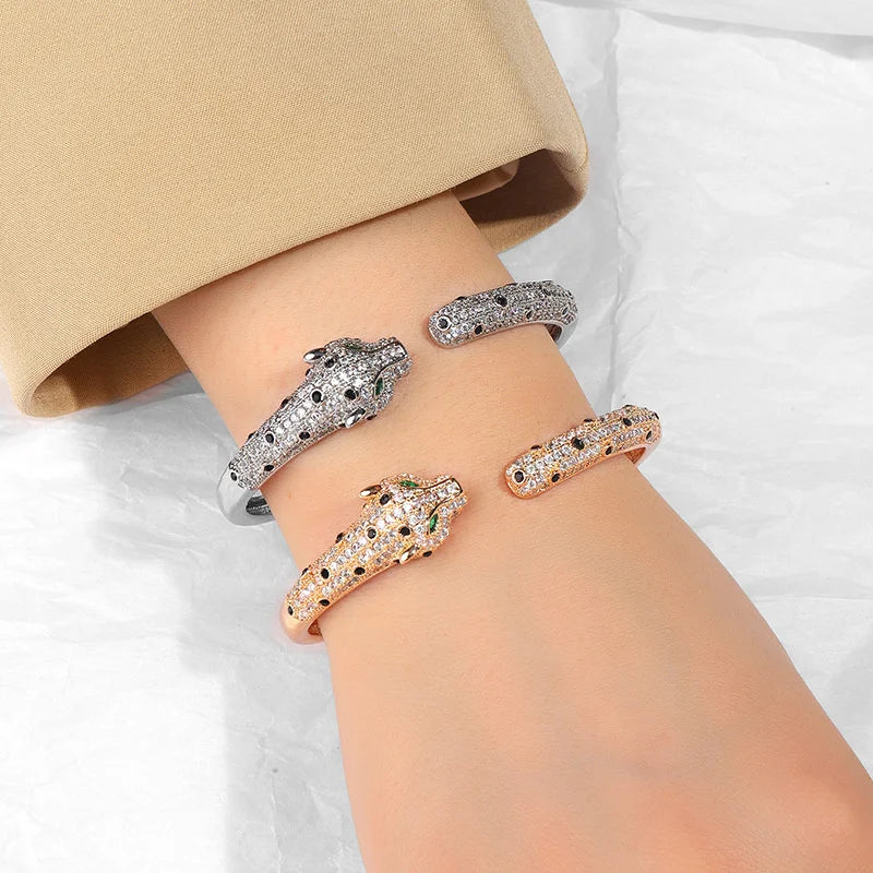 Fashion Design Zinc Alloy Leopard Head Barcelet