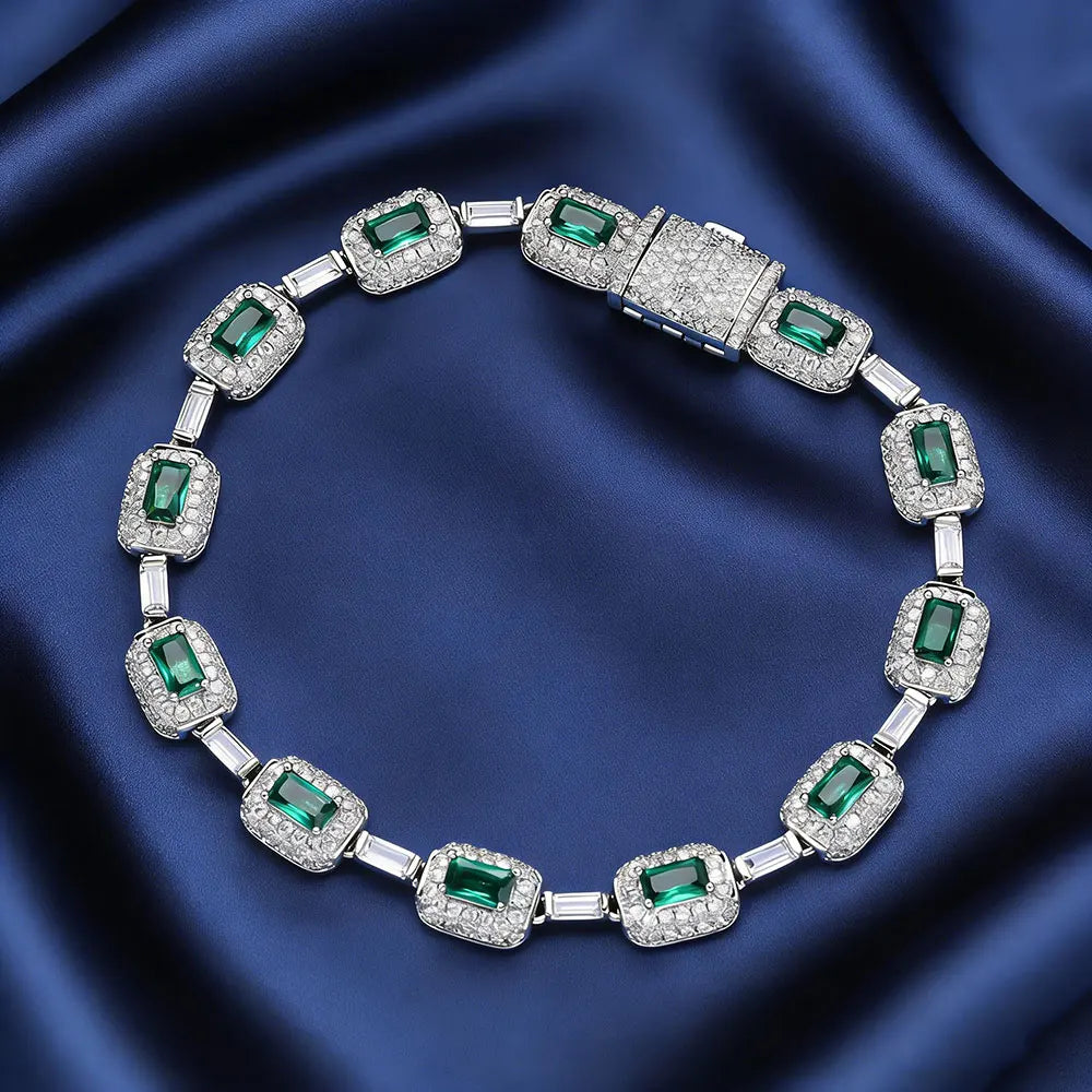 7mm Fashionable Jade Green Cubic Zirconia Bracelet