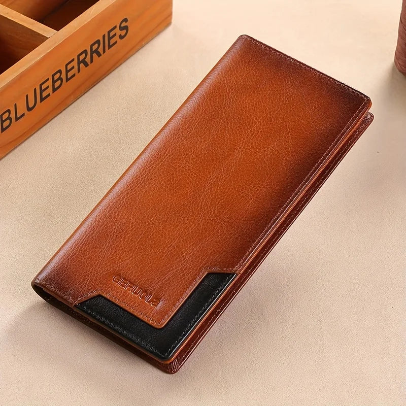 Genuine Leather Wallet Long Card Holder Organizer Wallet