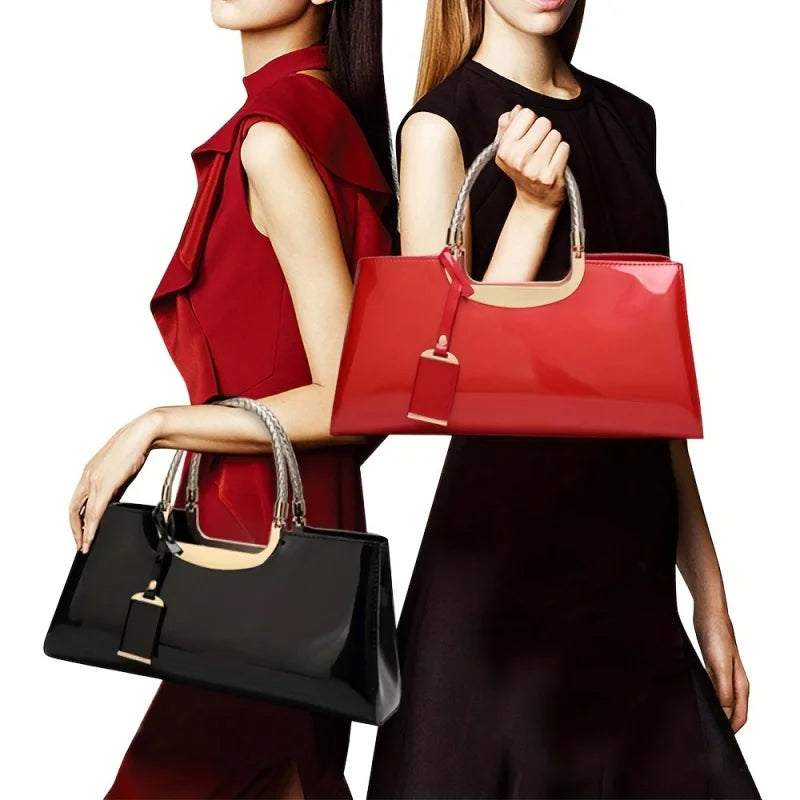Elegant ladies' evening handbag shoulder bag patent leather glossy crossbody bag