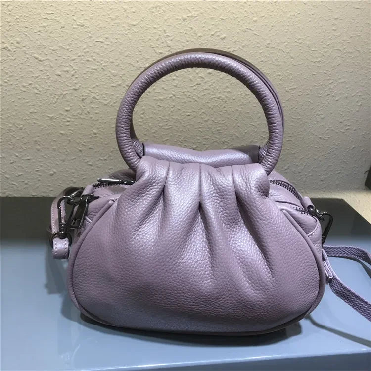 Luxury Design Cowhide Leather Shoulder Bag Women's Handbag