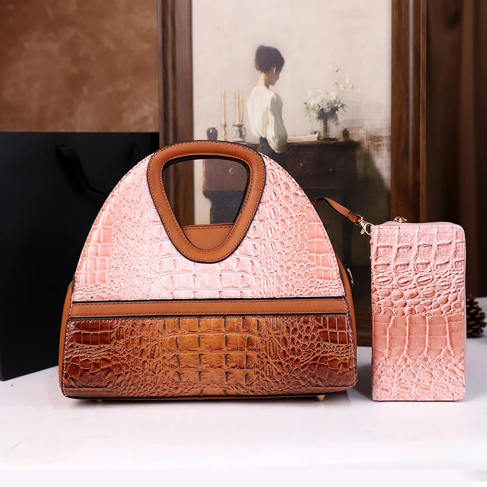 Crocodile Pattern Hand-held Versatile Elegant Crossbody Bag