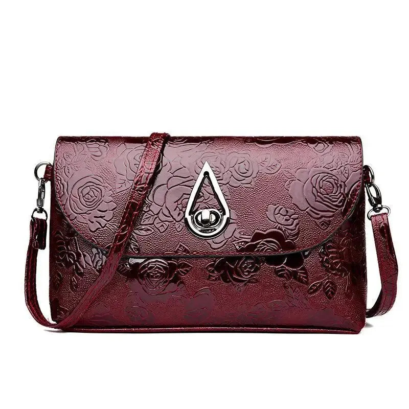 Evening Party Clutch Rose Flower Embossed Sling Bags Elegant Shoulder Purse