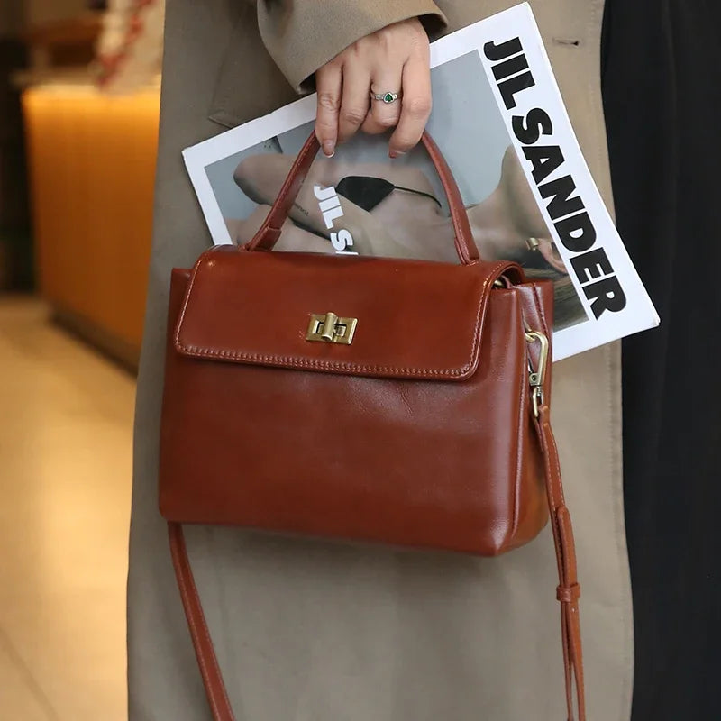 Women Cowhide Genuine Leather Tote Bag Lady Designer Luxury Soft Leather Handbag