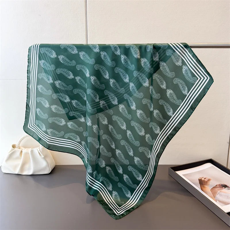 Fashion Silk Scarves Versatile High-end Cashew Print Silk Ladies Square Scarf