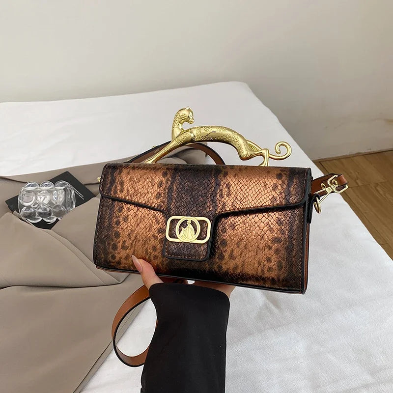 Metal Buckle Fashion Shoulder Bag Luxury Design Handbag