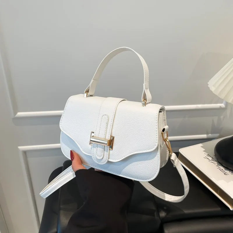 Fashionable Minimalist Crossbody Bag Solid Color Square Purse Simple Design Bag