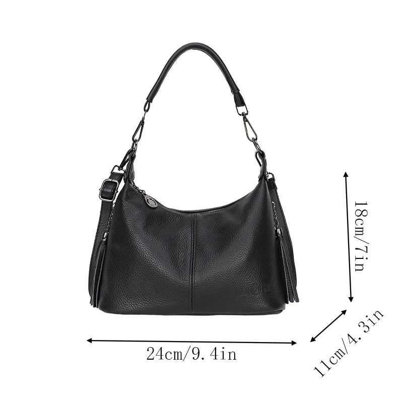 Genuine Leather Women's Bags Fashion Tassel Women's Handbags Crossbody Bags